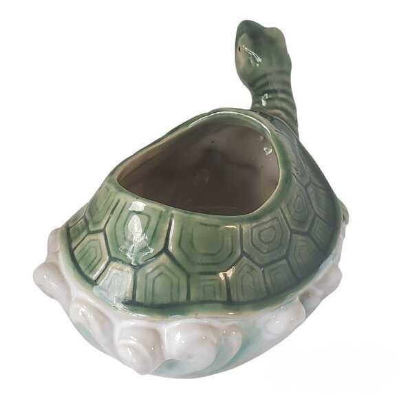 VTG Turtle Planter Kitschy Tortoise Glazed Ceramic Succulent Pot marked #B-174 - Picture 5 of 15